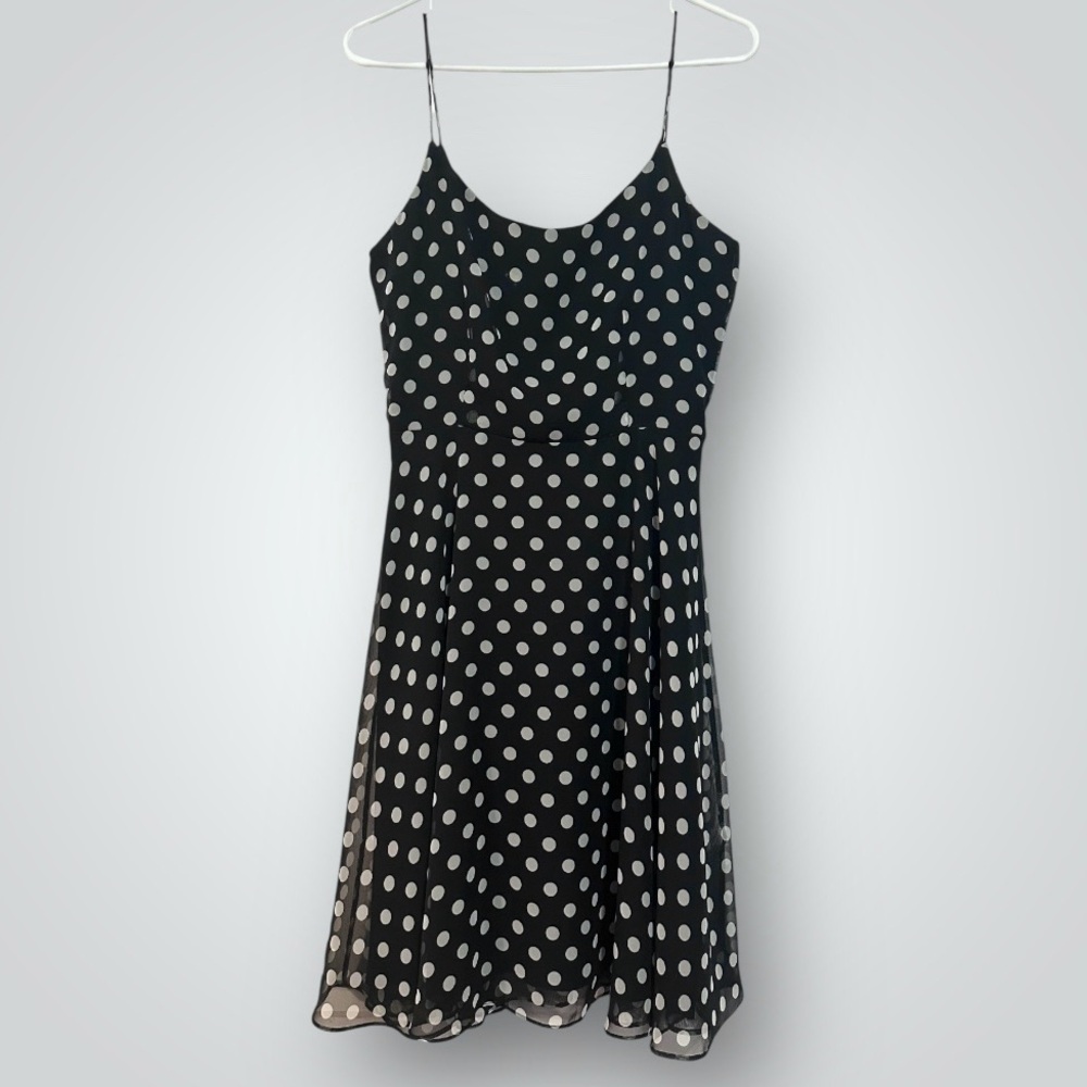 Black and White Polka Dot Midi Dress